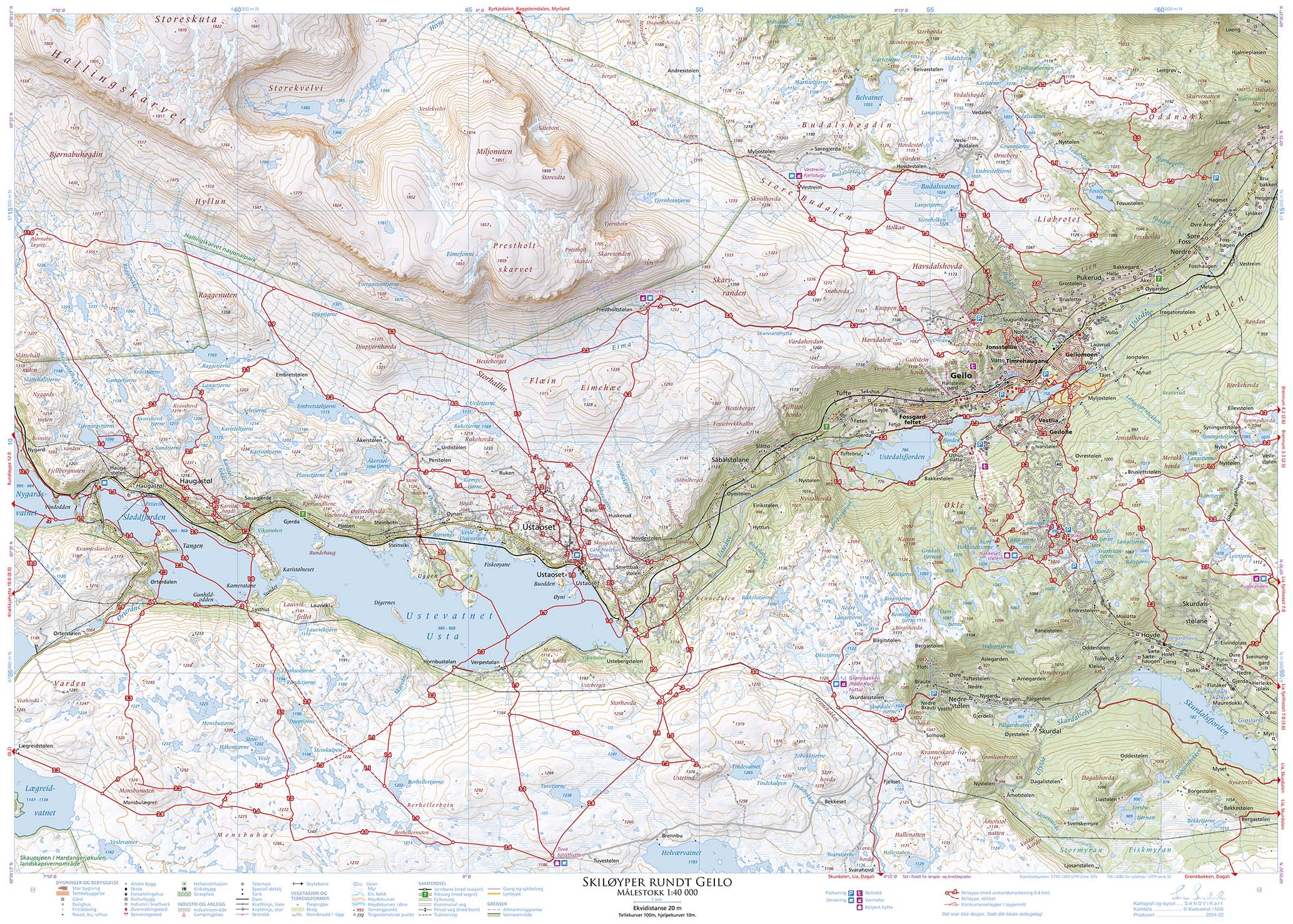 Skiløyper rundt Geilo (70 x 50cm)