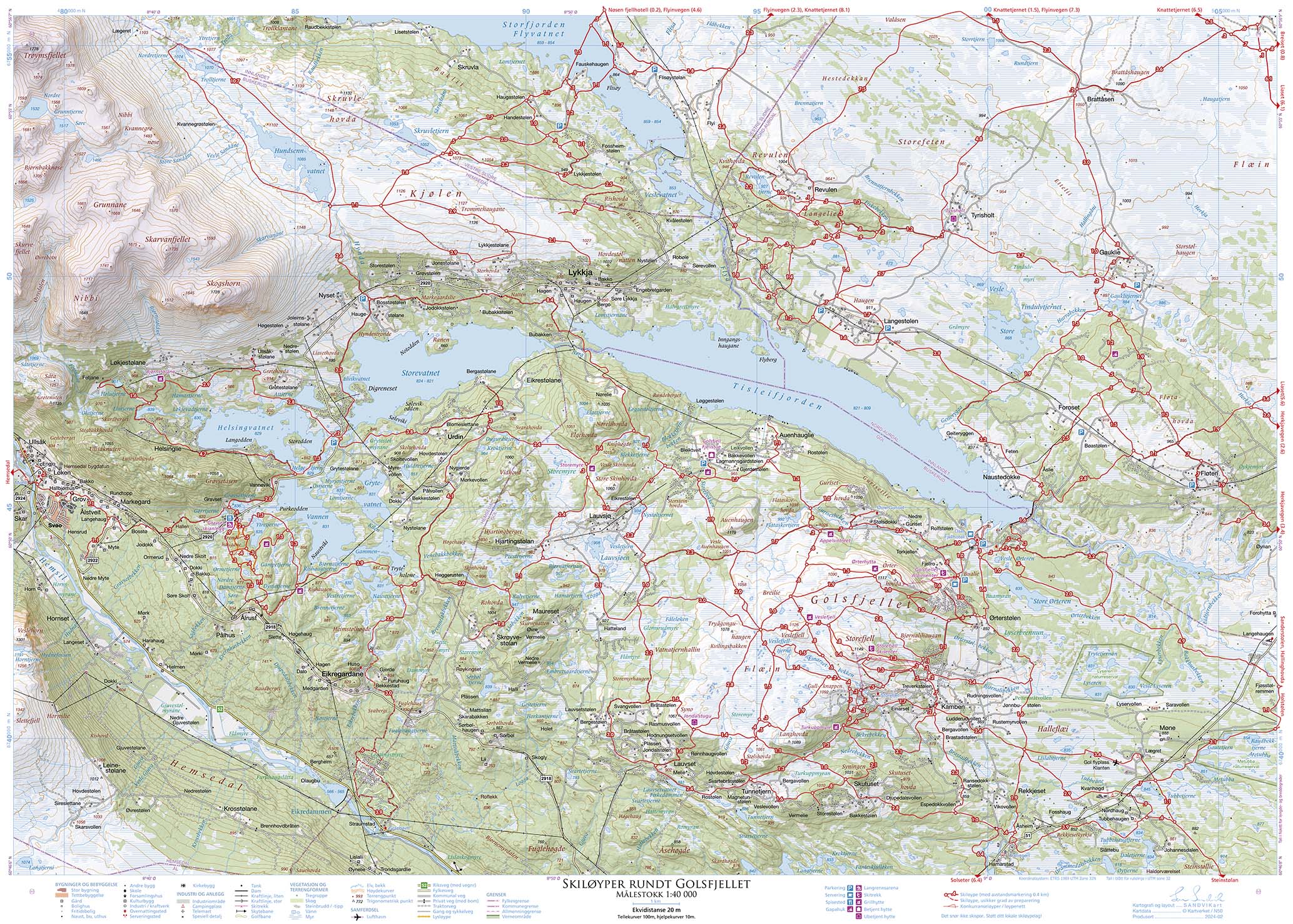 Skiløyper rundt Golsfjellet (70 x 50cm)