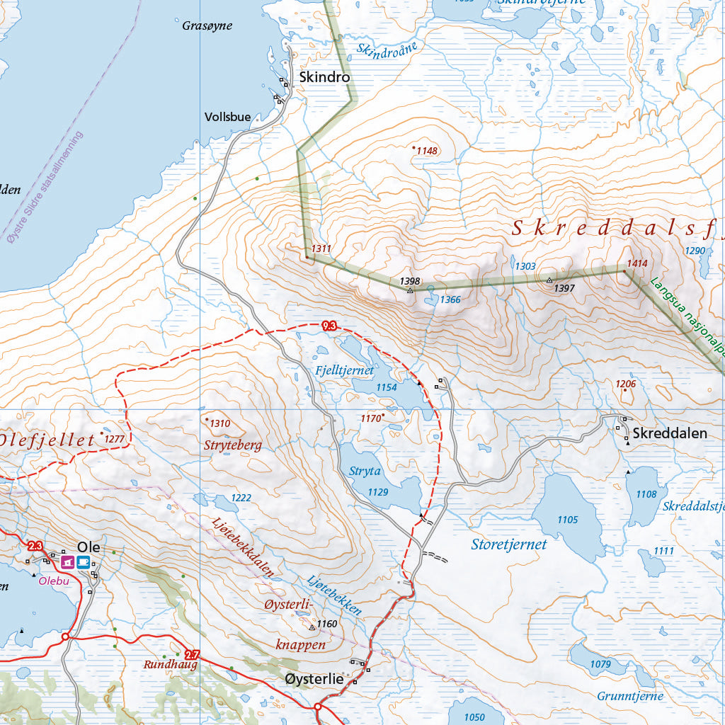 Skiløyper rundt Beitostølen (70 x 50cm)