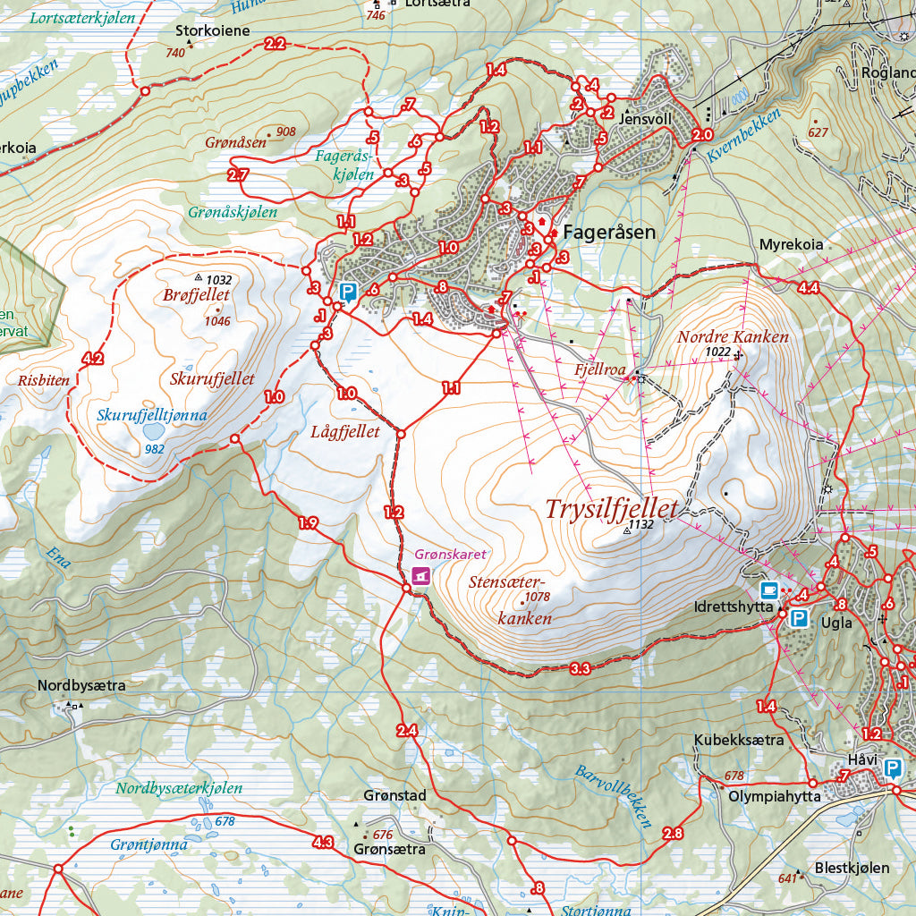 Skiløyper rundt Trysilfjellet (70 x 50cm)